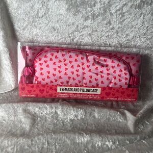 Pink Heart Eyemask and Pillowcase Set